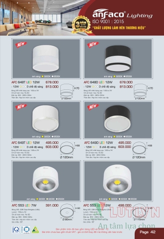 CATALOGUE BẢNG GIÁ ĐÈN LED ANFACO 2022