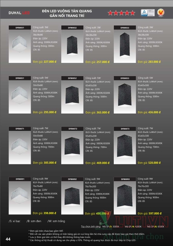 CATALOGUE BẢNG GIÁ ĐÈN LED DUHAL A (THÁNG 4/2021)