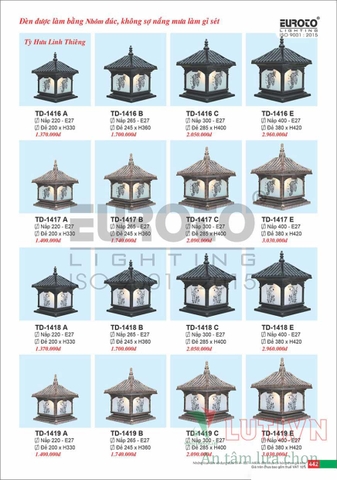 CATALOGUE ĐÈN TRANG TRÍ EUROTO 2022 (P2)