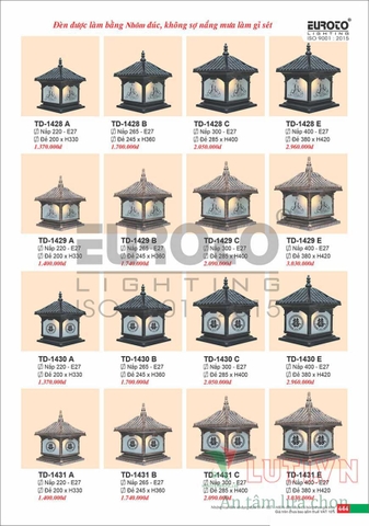 CATALOGUE ĐÈN TRANG TRÍ EUROTO 2022 (P2)