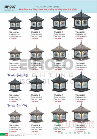 CATALOGUE ĐÈN TRANG TRÍ EUROTO 2022 (P2)