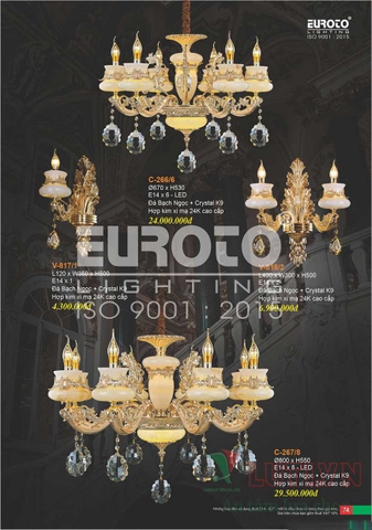 CATALOGUE BẢNG GIÁ ĐÈN TRANG TRÍ EUROTO 2022 (P1)