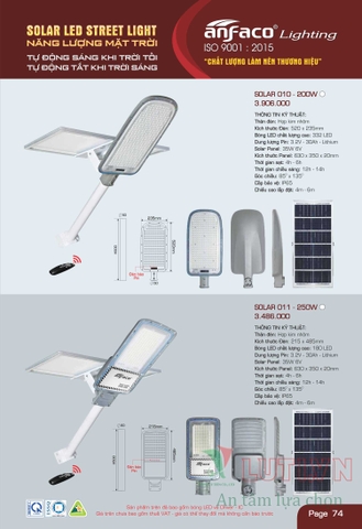 CATALOGUE BẢNG GIÁ ĐÈN LED ANFACO 2022