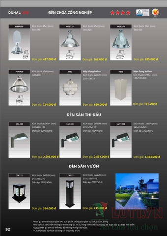 CATALOGUE BẢNG GIÁ ĐÈN LED DUHAL A (THÁNG 4/2021)