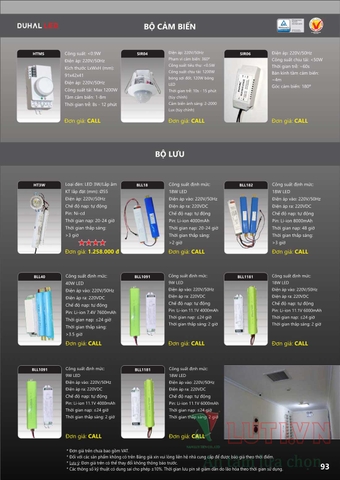 CATALOGUE BẢNG GIÁ ĐÈN LED DUHAL A (THÁNG 4/2021)