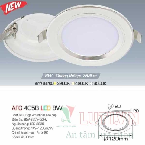Đèn led âm trần tròn AFC-405B-8W