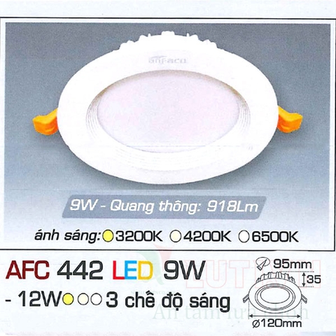 Đèn led âm trần AFC-442-9W-3CĐ