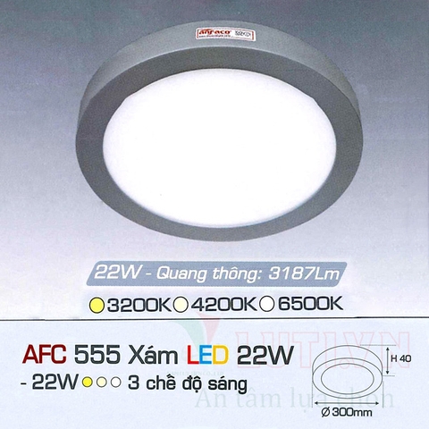 Đèn led ốp trần nổi tròn AFC-555X-22W