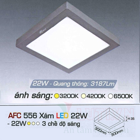 Đèn led ốp trần nổi vuông AFC-556X-22W-3CĐ