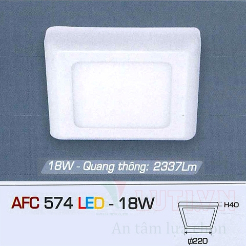 Đèn led ốp trần vuông trắng AFC-574-18W