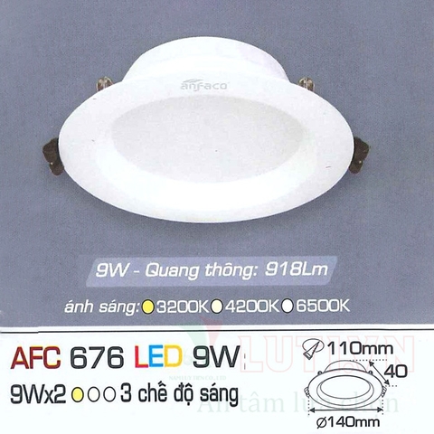 Đèn led âm trần AFC-676-9W-3CĐ