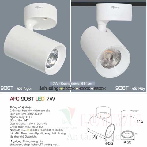Đèn led thanh ray vỏ đen AFC-906D-7W