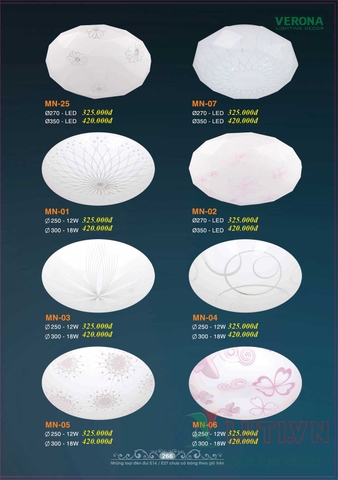 CATALOGUE BẢNG GIÁ ĐÈN LED TRANG TRÍ VERONA 2021 (PHẦN 2)