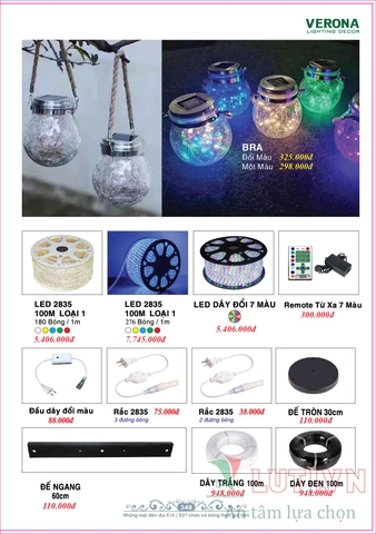 CATALOGUE BẢNG GIÁ ĐÈN LED TRANG TRÍ VERONA 2021 (PHẦN 2)