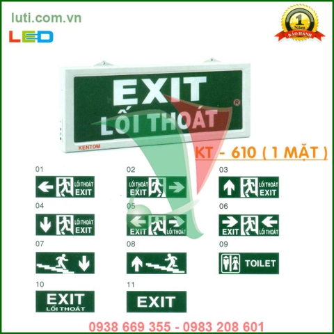 Đèn exit Kentom KT 610 (1 mặt)