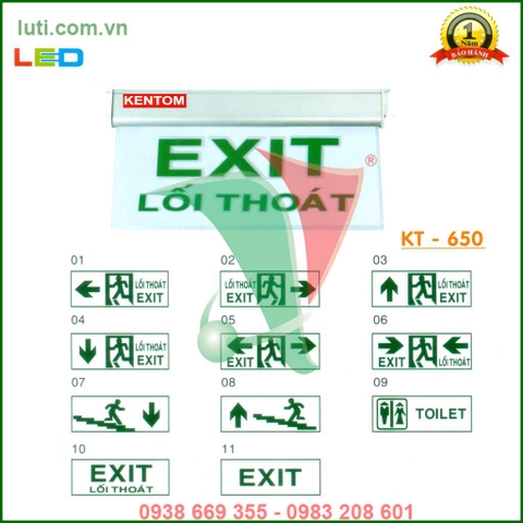 Đèn exit Kentom KT 650 (1 mặt)