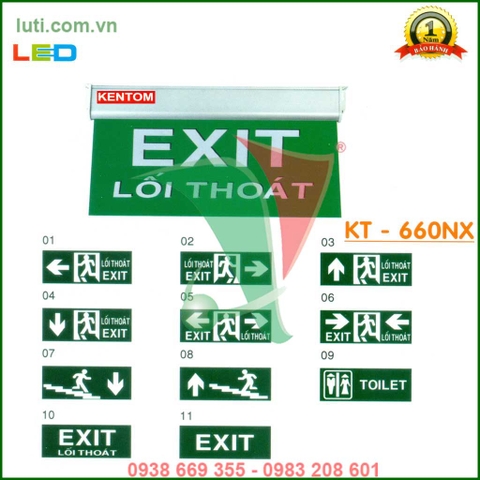 Đèn exit Kentom KT 660NX (2 mặt)