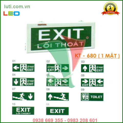 Đèn exit Kentom KT 680 (1 mặt)