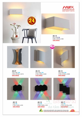 CATALOGUE BẢNG GIÁ ĐÈN LED HUFA NĂM 2021