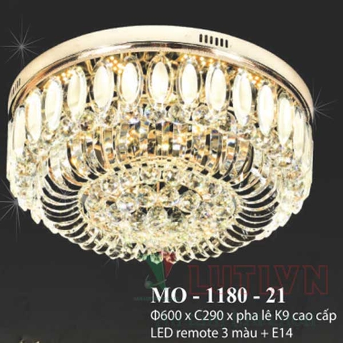 Đèn mâm led vuông pha lê MO-1168-21