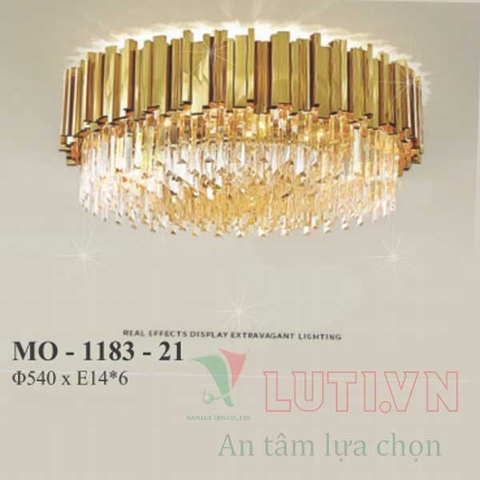 Đèn mâm led tròn pha lê MO-1173-21