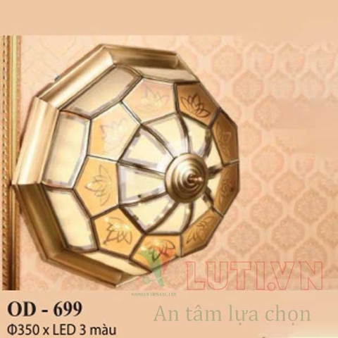 Đèn mâm ốp trần đồng cổ điển OD-699