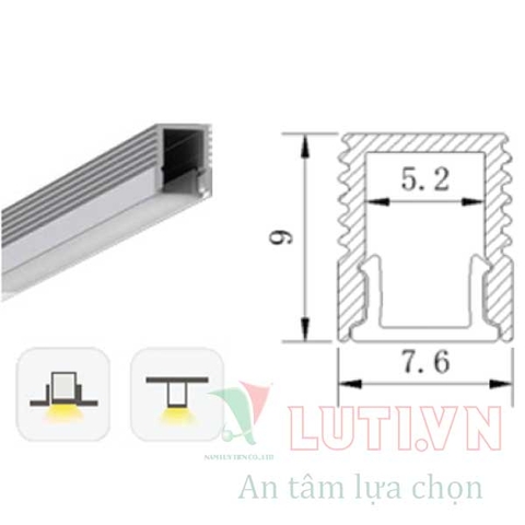Thanh Profile chiếu sáng móc tủ áo PFVL-1430S