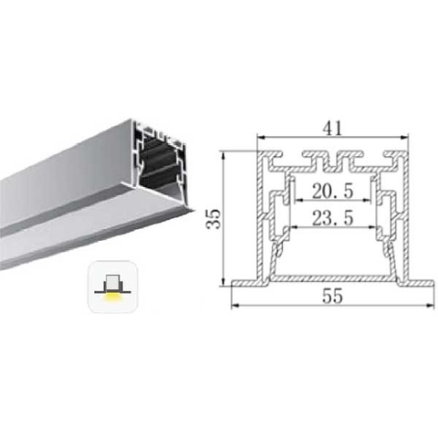 Thanh Profile chiếu sáng thông dụng PFVL-3555S-2.5M