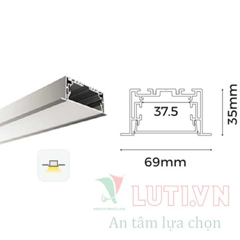 Thanh Profile chiếu sáng thông dụng PFVL-3569B-2.5M