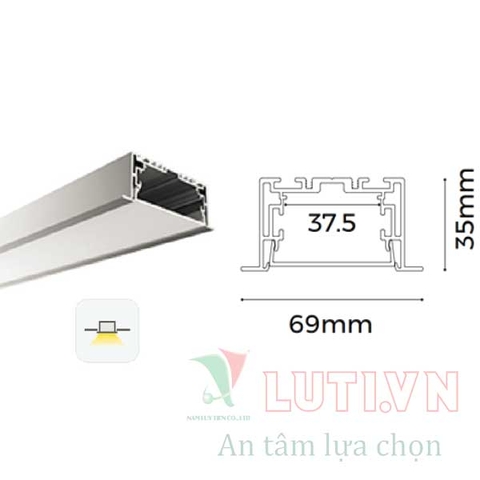Thanh Profile chiếu sáng thông dụng PFVL-3569S-2.5M
