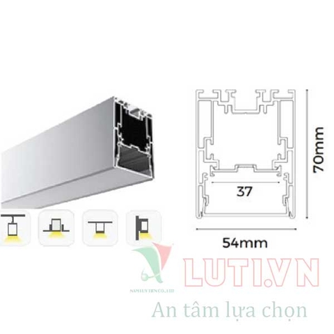 Thanh Profile chiếu sáng thông dụng PFVL-7054B-1.25M