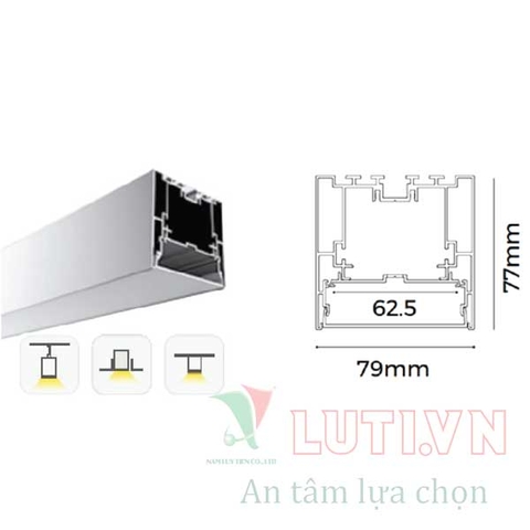 Thanh Profile chiếu sáng thông dụng PFVL-7779S-1.25M
