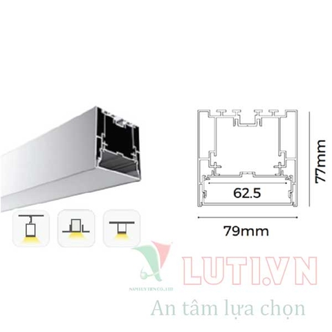 Thanh Profile chiếu sáng thông dụng PFVL-7779B-1.25M