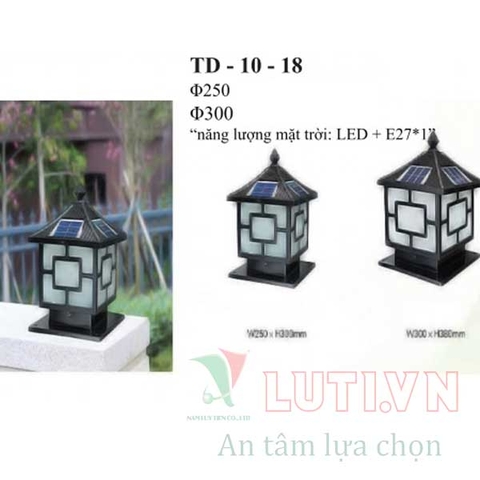 Đèn trụ cổng năng lượng mặt trời TD-10-18