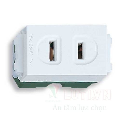 Ổ cắm đơn dùng cho phích cắm dẹp màu trắng WEG1001SW