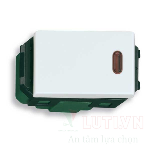Công tắc 1 chiều có đèn báo khi on màu trắng WEG5141SW