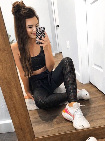 Quần Legging ĐỊNH HÌNH Nữ SPANX Booty Boost Active 7/8 Leggings, Metallic Mist - SIZE M/L