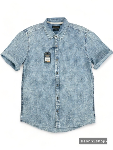 Áo Sơ Mi Nam Tay Ngắn Antony Morato Washed Denim Shirt - Size M