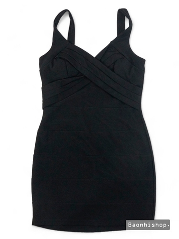 ĐẦM Emerald Sundae Womens Black Solid Sleeveless V Neck Short Body Con Evening Dress -  SIZE S/XL