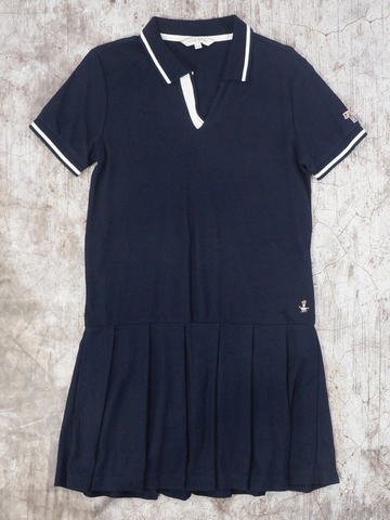 Đầm Nữ Teenie Weenie Bear V Collar Pleated Polo Dress - Size 165/88A