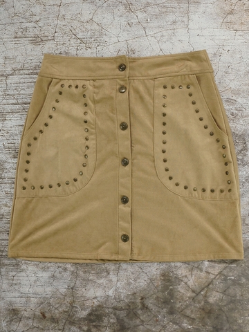 Chân Váy Wrangler Pockets Suede Skirt