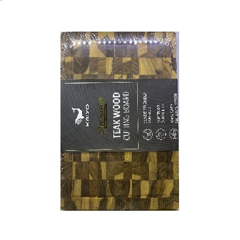 Thớt gỗ Teak đầu cây chữ nhật DC01 size S (dày 2,5 x rộng 20 x dài 30cm)