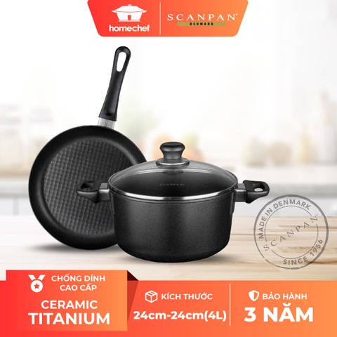 Bộ nồi chảo chống dính 2 chi tiết Scanpan ANNIVERSARY 16302440 đáy từ