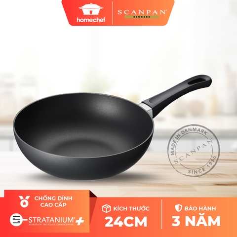 Chảo chống dính sâu lòng Scanpan Classic 24cm 53352400 đáy từ