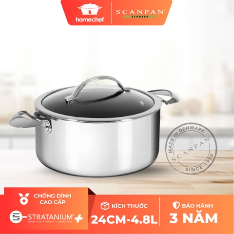 Nồi hầm chống dính Scanpan HaptIQ 24cm 6001252400 đáy từ 4,8L