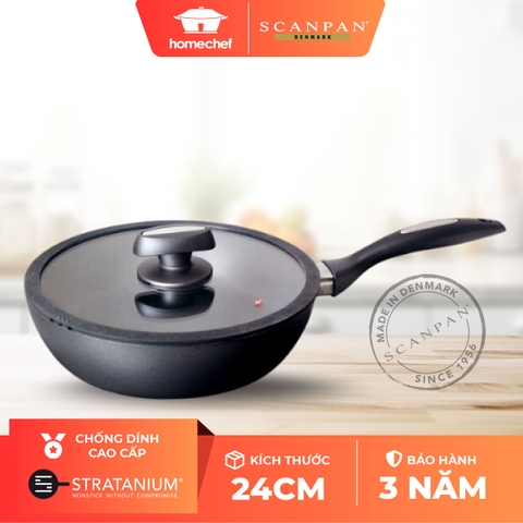 Chảo chống dính Scanpan IQ 24cm 64102400 đáy từ có nắp