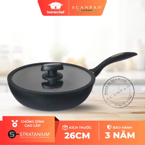 Chảo chống dính Scanpan IQ 26cm 64102604 đáy từ có nắp