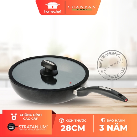 Chảo chống dính Scanpan IQ 28cm 64102800 đăý từ có nắp