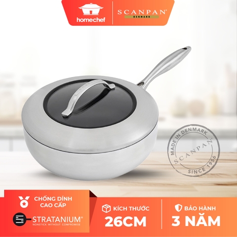 Chảo chống dính sâu lòng Scanpan CTX 26cm 65082600 đáy từ có nắp