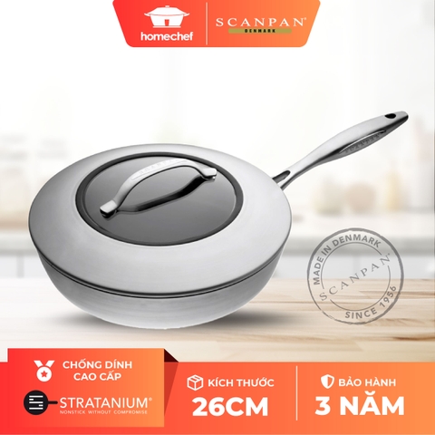 Chảo chống dính sâu lòng Scanpan CTX 26cm 65102600 đáy từ có nắp